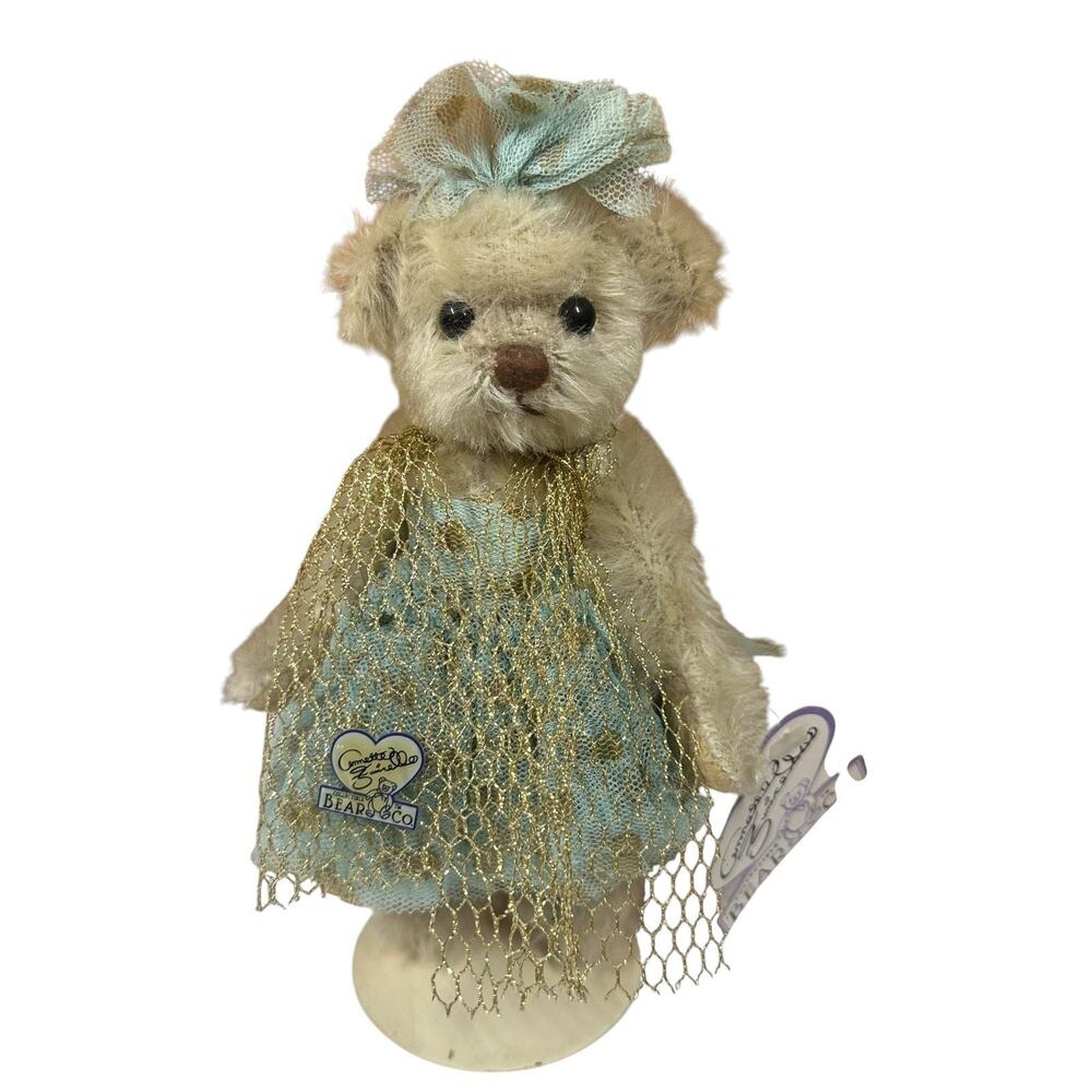 Annette Funicello Mitzi Ballerina Mohair Teddy Bear 7.5" Tall Vtg 90s with Stand